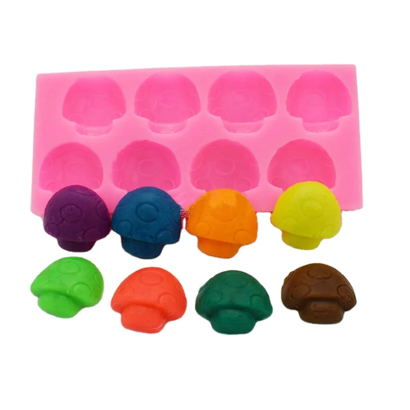 8 Cavities Mushroom Shaped Silicone Fondant Mold Cake Chocolate DIY Baking Candy Mold