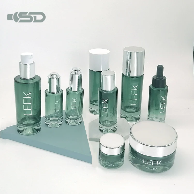 Luxury Liquid Dropper Bottle 30ml 50ml 80ml 100ml Cosmetic Container Essential Oil Bottles Aluminum Glass Bottles For Cosmetics