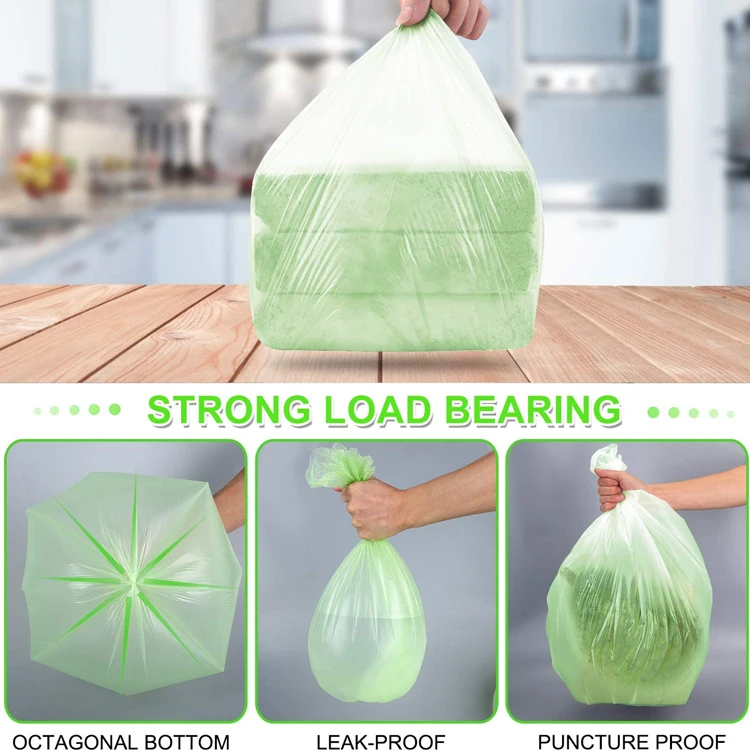 Wholesale Compostable Biodegrad Ecological Eco Friendly Degradable Garbage Rubbish Plastic 60 55 33 30 13 Gallon Trash Bag Roll