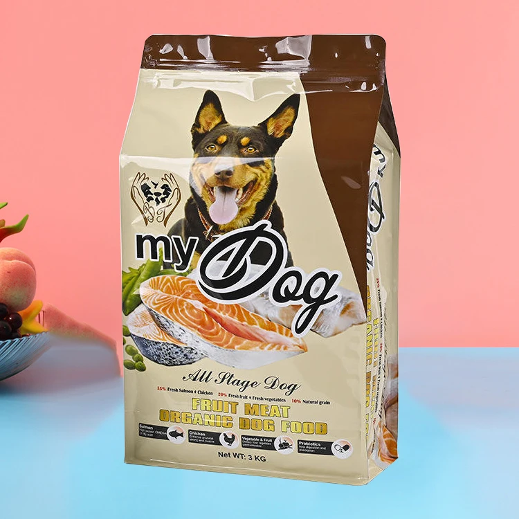 Custom printing 2kg Cat Litter Cat Plastic Food Packaging Bag, Fat Bottom Pouch Pet Food Dog Food Treat Packaging Bag