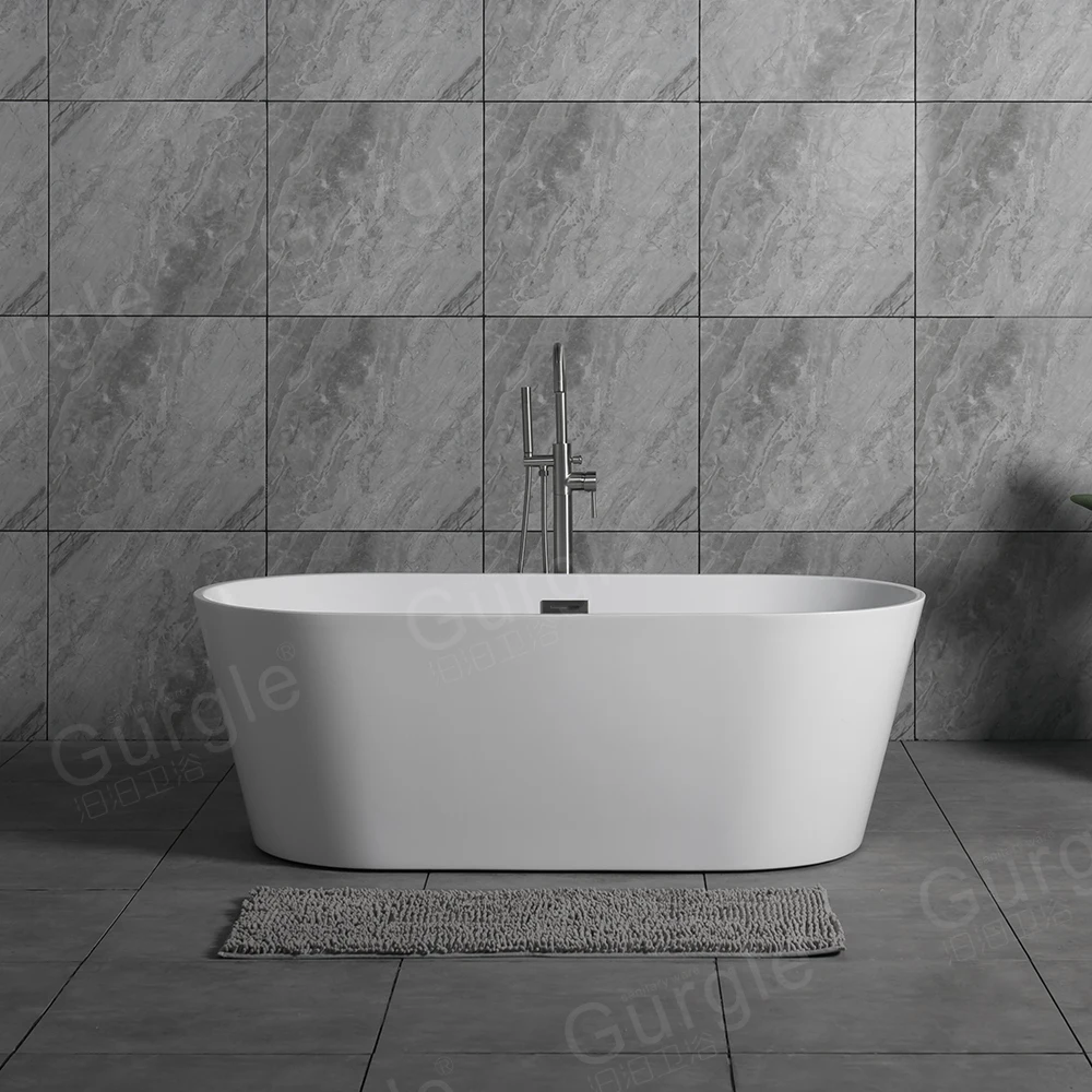 Classic Modern Design Acrylic Tub Luxury Bathroom Hotel CE CUPC Approved Freestanding Acrylic Bathtub With Drainer