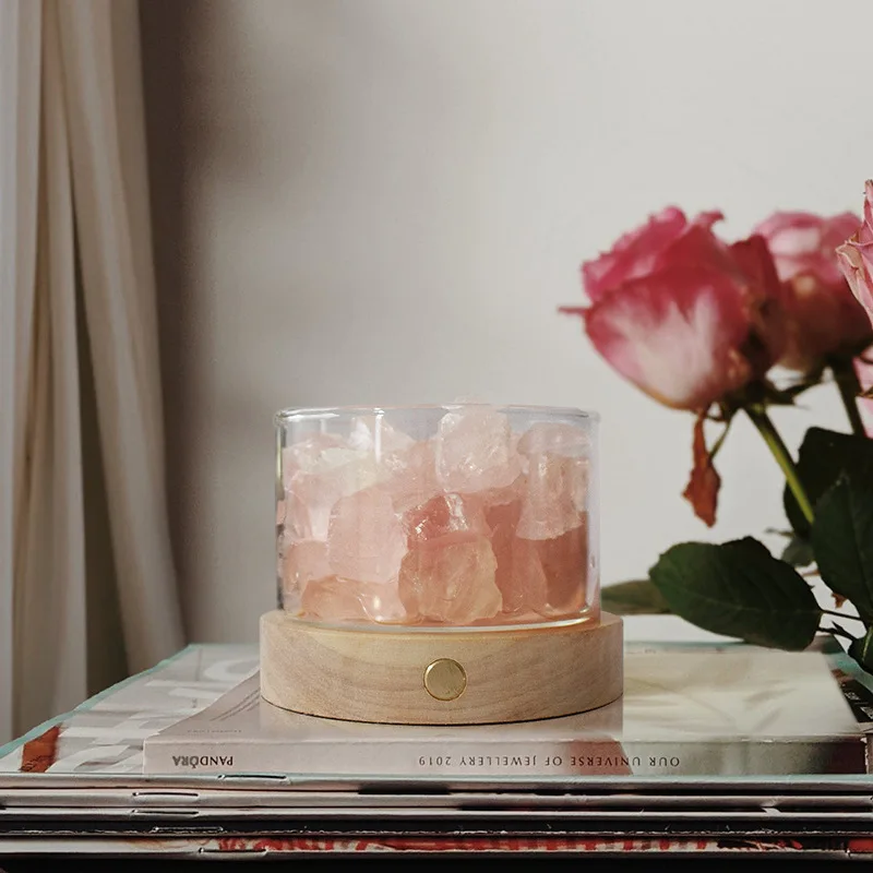 Aromatherapy Crystal Diffuser Stone Indoor Fragrance Crystal Stone Glass Cup Ornaments with Lamp Base Home Decoration
