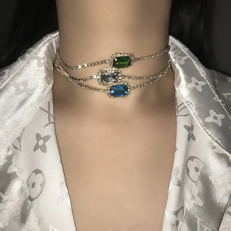 custom pink crown Emerald gemstone tennis chain necklace diamond tennis necklace jwelleries necklace