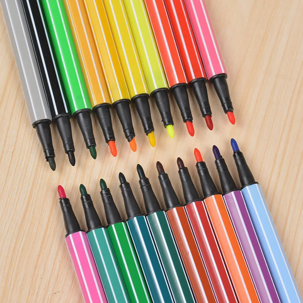 School supplies 12 colors dual tip fineliner drawing Painting Watercolor Art Marker brush Pens