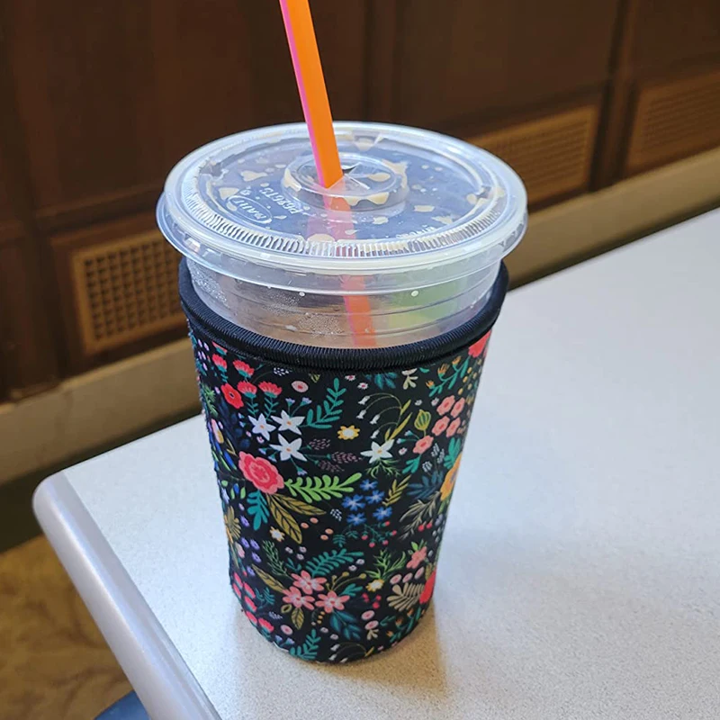 Factory Custom Make Reusable Sublimation Printing Insulated 3 Size Neoprene coffee Cup Sleeve Iced Beverages Holder