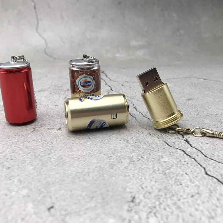 Factory Direct Sale promotional items soda can shaped customs print full color branded 32GB 64GB USB 2.0 Flash Drives pen drive
