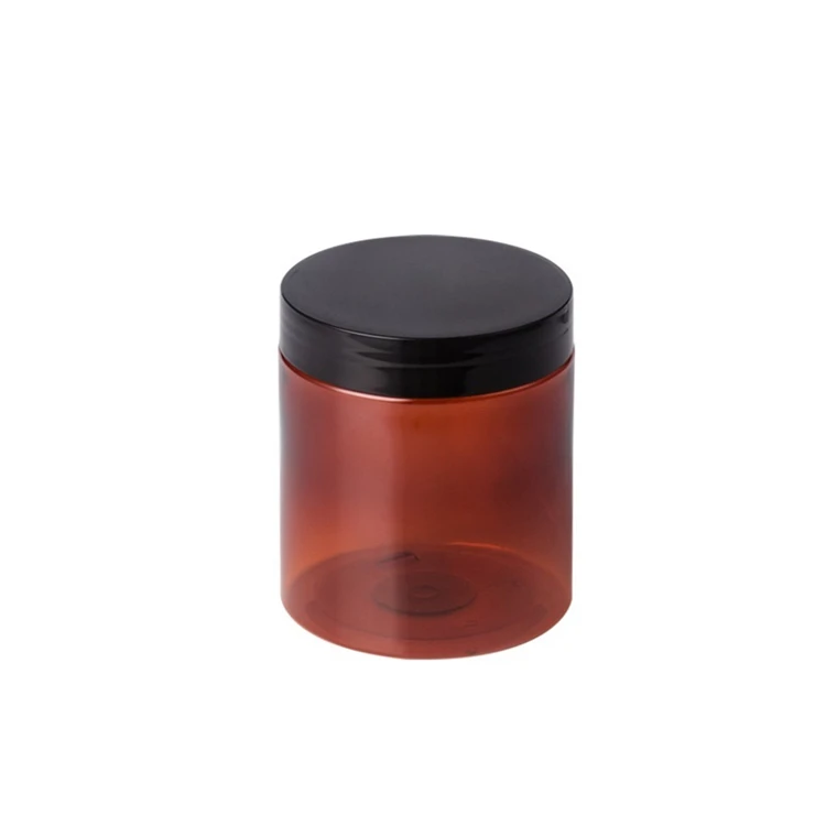 IBELONG Ready Stock wholesale  50ml 100ml 150ml 200ml 250ml 500ml amber pet jar cream jar  with lid brown jar supplier