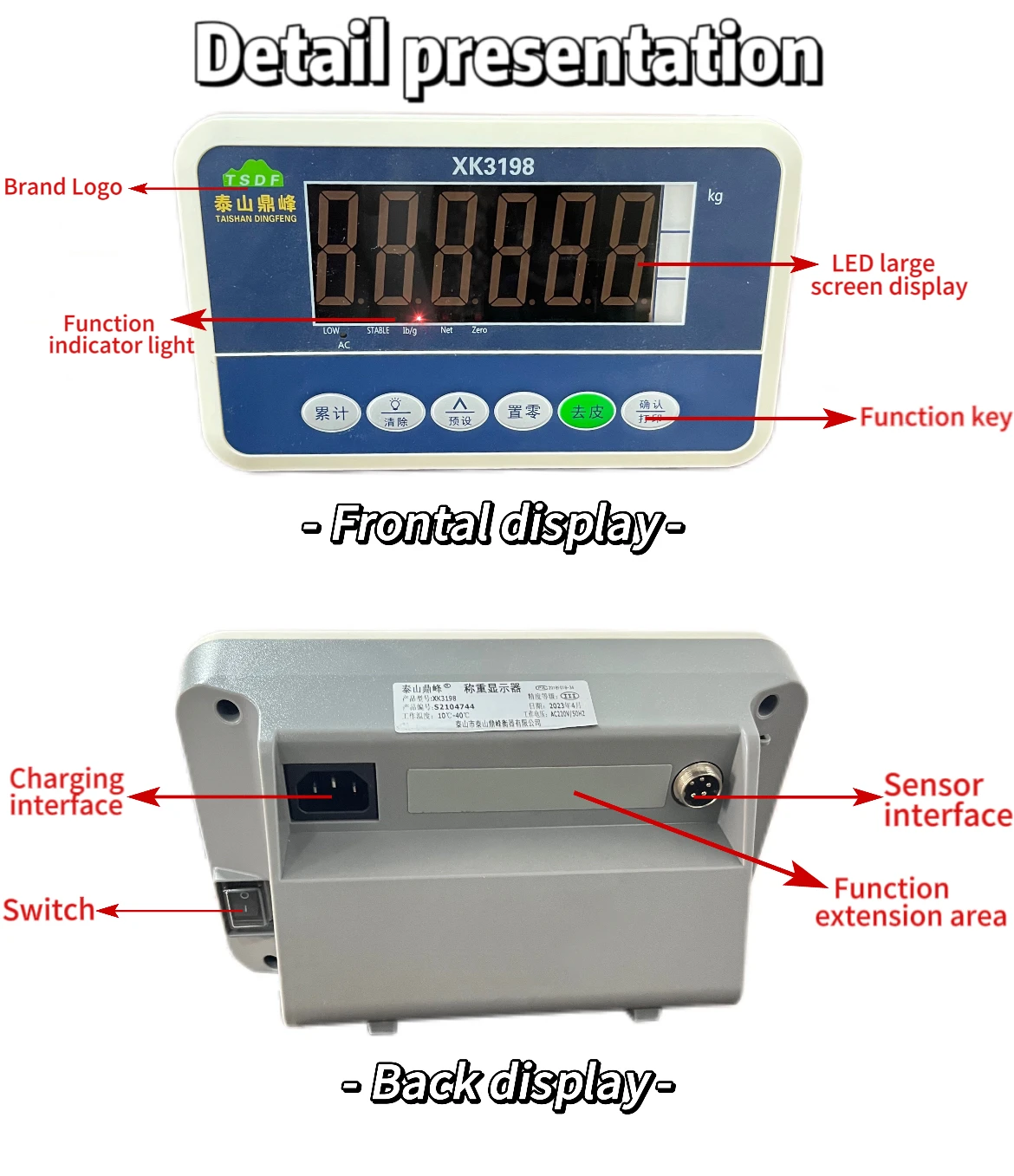 XK-3198 led indicator lights display meter configure a variety of scales
