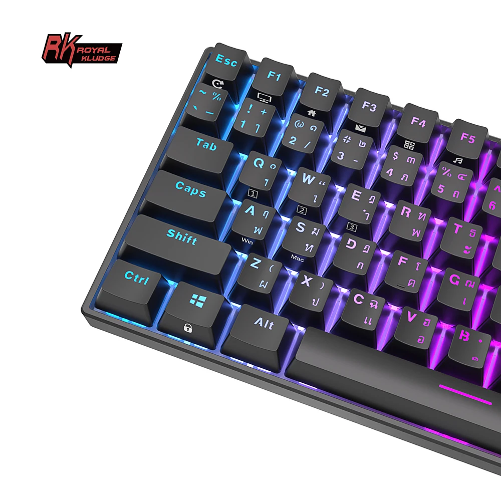 Royal Kludge RK100 mechanical gaming keyboard 100 keys custom thai keycaps full keyboard rgb wireless game keyboard