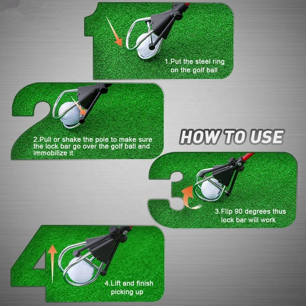 Golf Ball Retriever Device Automatically Portable Telescopic Golf Ball Pick up Ball Retriever Scoop Pick up