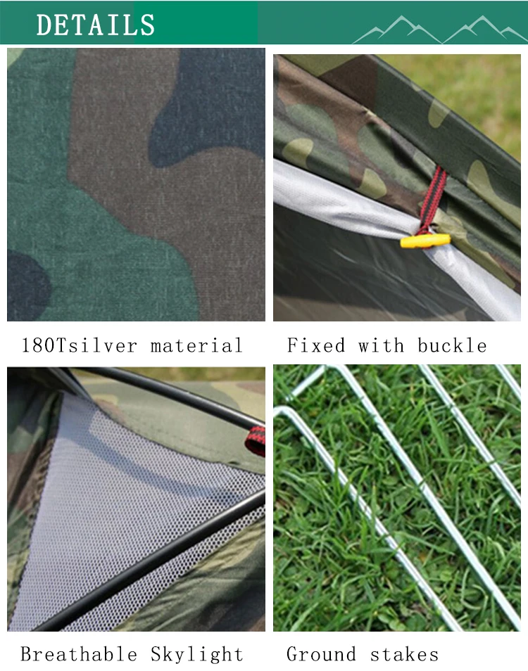 Wholesale Ultralight Anti-mosquito Single 1 Person Camping Camouflage Tent Hunting