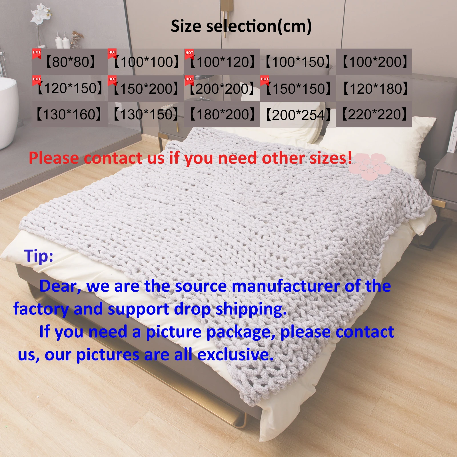 Pophorn Drop Shipping Heavy Fur Decorative Throw Pillow Weighted Blanket Cover Greenhouse Thermal Comfy Chenille Blanket