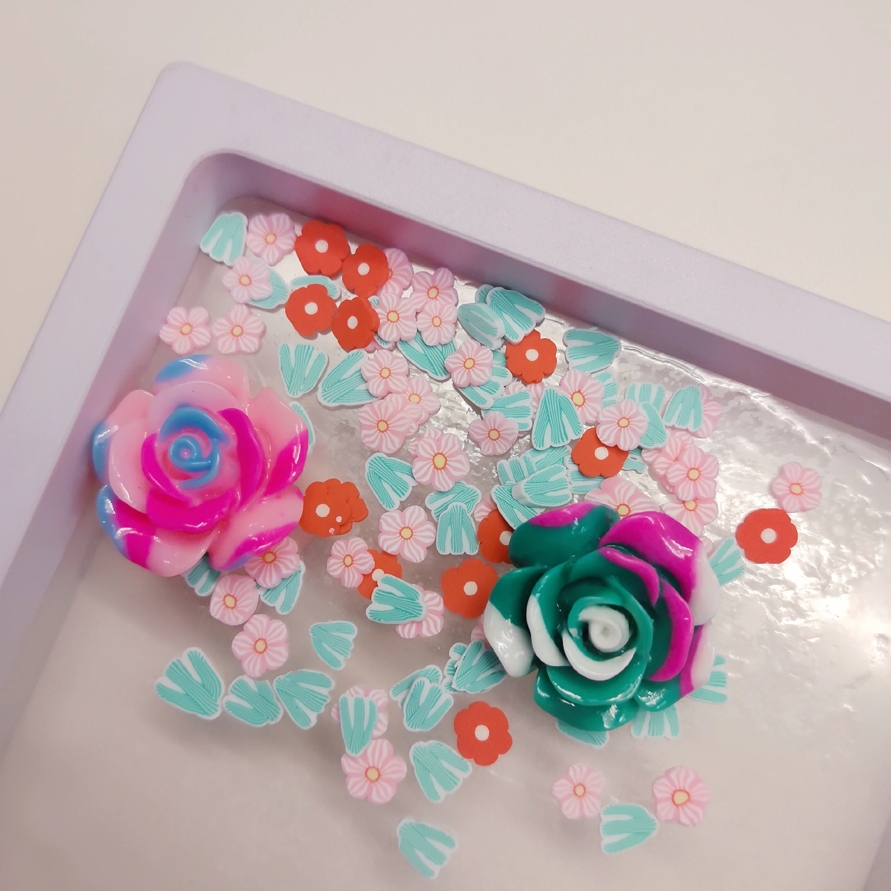 1bag Valentines Day Resin Flower Bread Mold Slime Fillings Polymer Clay Slices Nail Art Decorations Wholesale