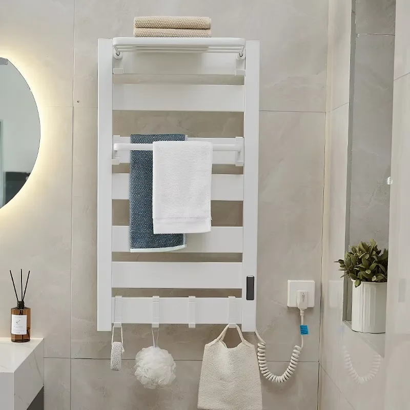 Widened Flat Tube Heating Towel Rail Smart Racks Wholesaler Price Electric Heated Towel Rack With Adjustable Temperature