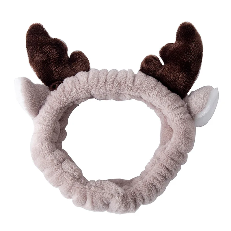 New product sale Korean style hair accessories Christmas moose antlers decorated with plush fabric hair band.
