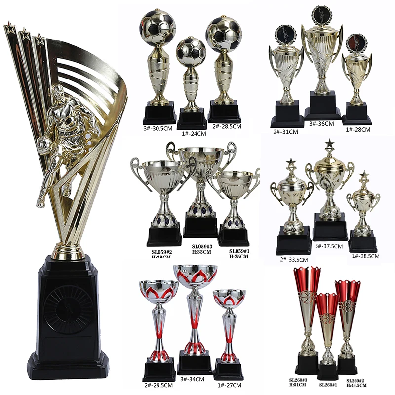 Yiwu Collection winners podium trophy soccer trophies and medals football trophy award