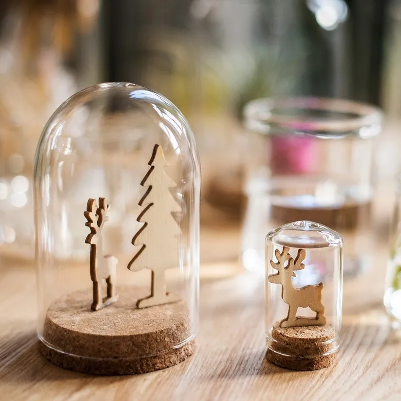 Sale Small Size Glass Dome Cover with Cork Lids