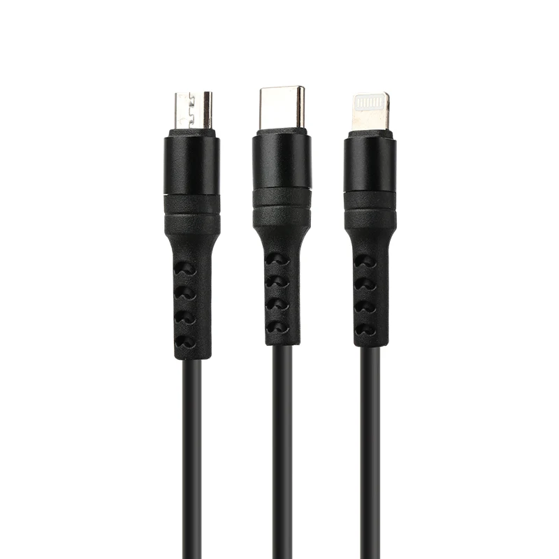 Car Charger Fast Charging PD36/65W Travel Adpater 3 in 1 cable RGB Ambient Light Wired Car Charger MP3 Player USB Port Cargador