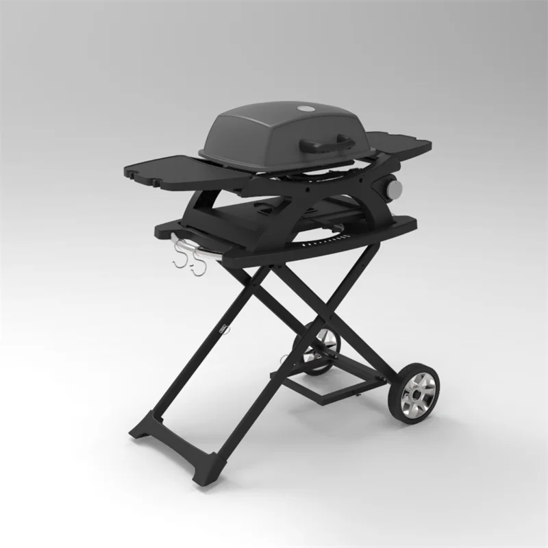 Gas Griddle Grill Stainless Steel Burner Porcelain-Enameled Cast-Iron Cooking Grates Tabletop Gas Grill