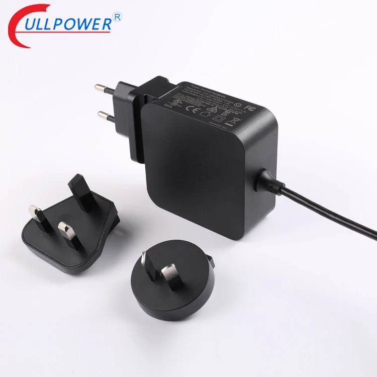 45W Type c charger pd adapter changing ac plug us eu uk kr cn jp India plug pd emarker function with pse kc rohs certification