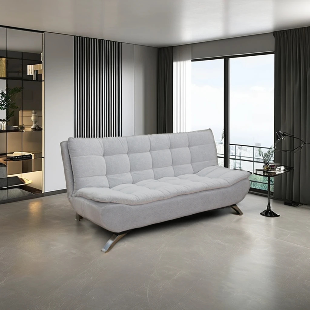 Factory Direct Sale Modern Design Living Room Furniture Romantic  Double Cushion Mattress Comfortable Velvet Fabric Sofa Cum Bed