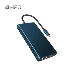 for MacBook Dell HP Laptop  12 in 1 Triple Display USB C Hub  Multiport Adapter Dongle with HD 4K  VGA  100W PD Charge  USB 3.0