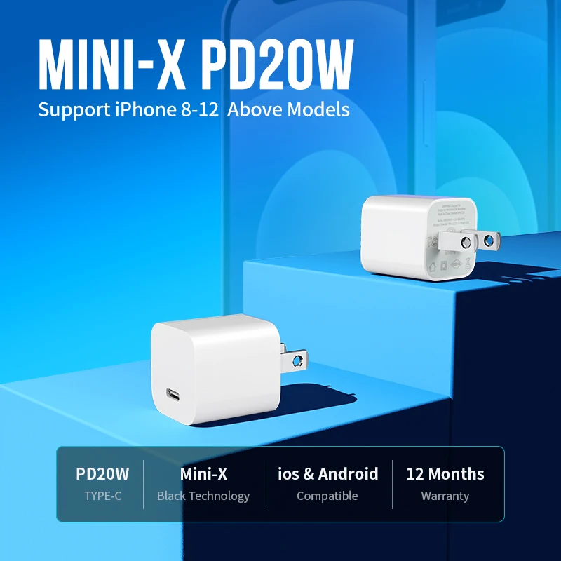 Оригинальное зарядное устройство 20 Вт для быстрой зарядки PD IPad Type-C EU/US адаптер питания