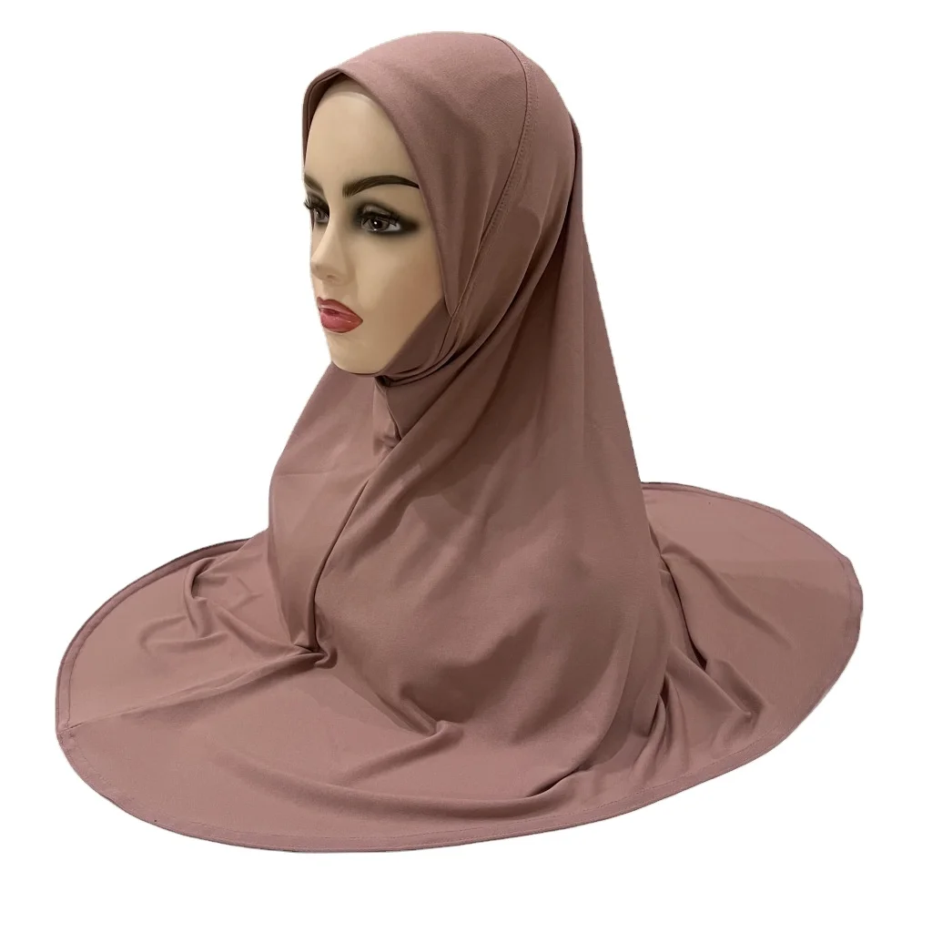 Wanyi hijab scarf factory wholesale in stock plain color malaysia style muslim woman one piece tudung