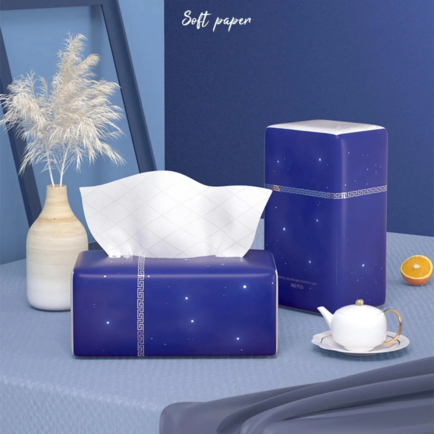 Disposable Soft 360 Sheets White Thicken Facial Napkins Custom Printed Facial Tissue