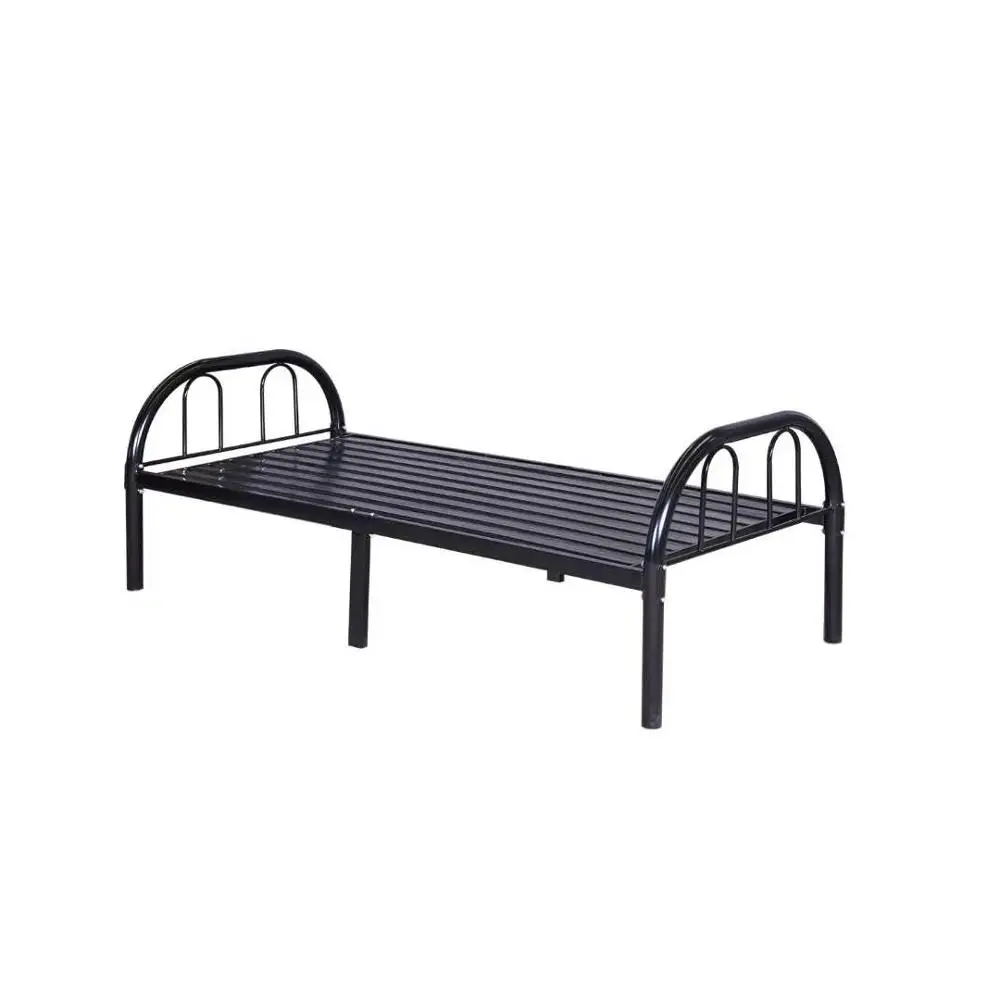 Дешевая легкая сборка Металлическая черная односпальная кровать в наличии