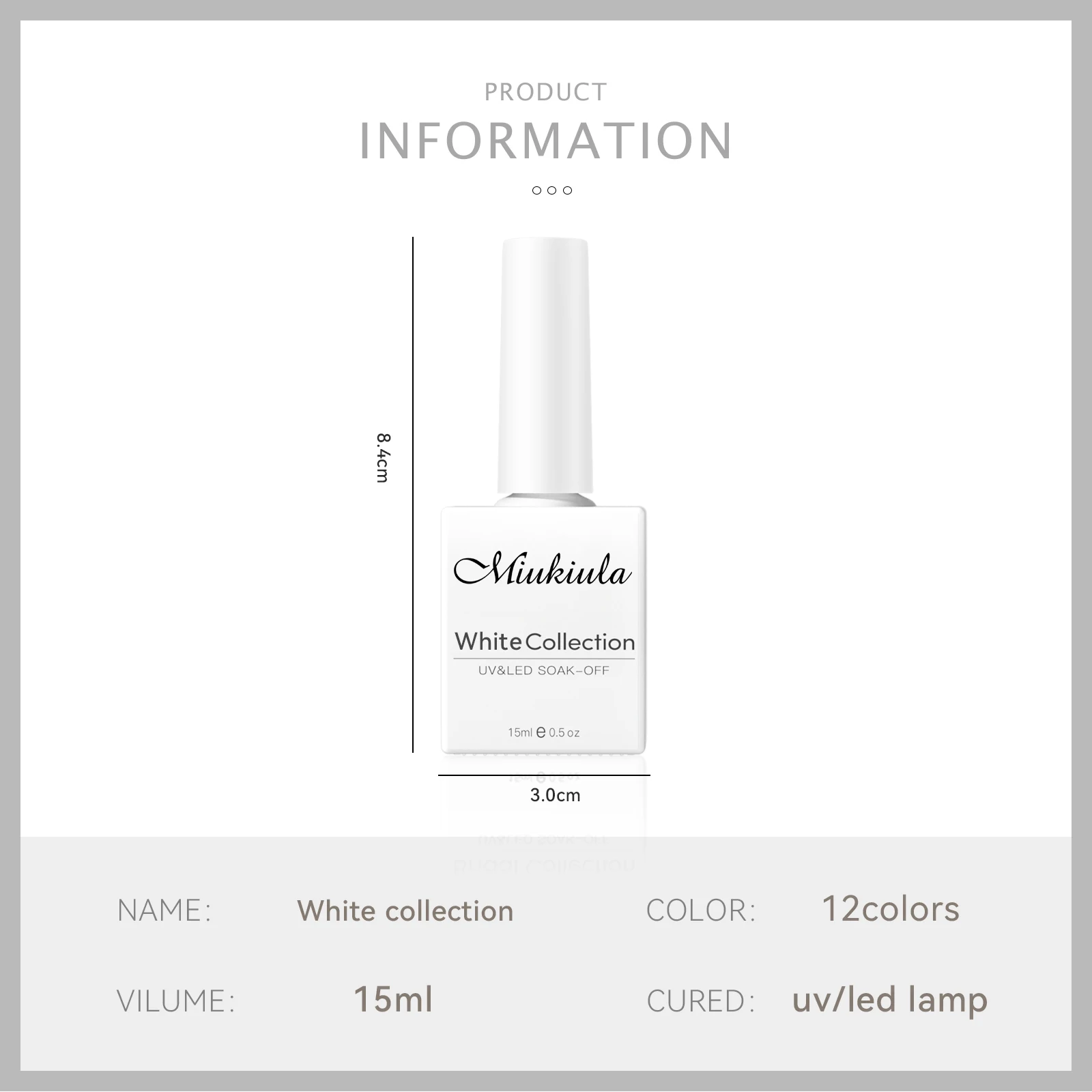 MIUKIULA Nail salon 12 colors nail gel polish set milky white collection EM private label custom bottle new design