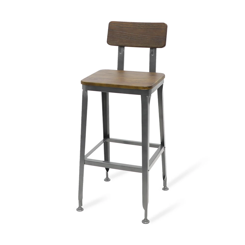 Vintage Cafe Bar Furniture Restaurant Barstool Solid Wood Bar Chair