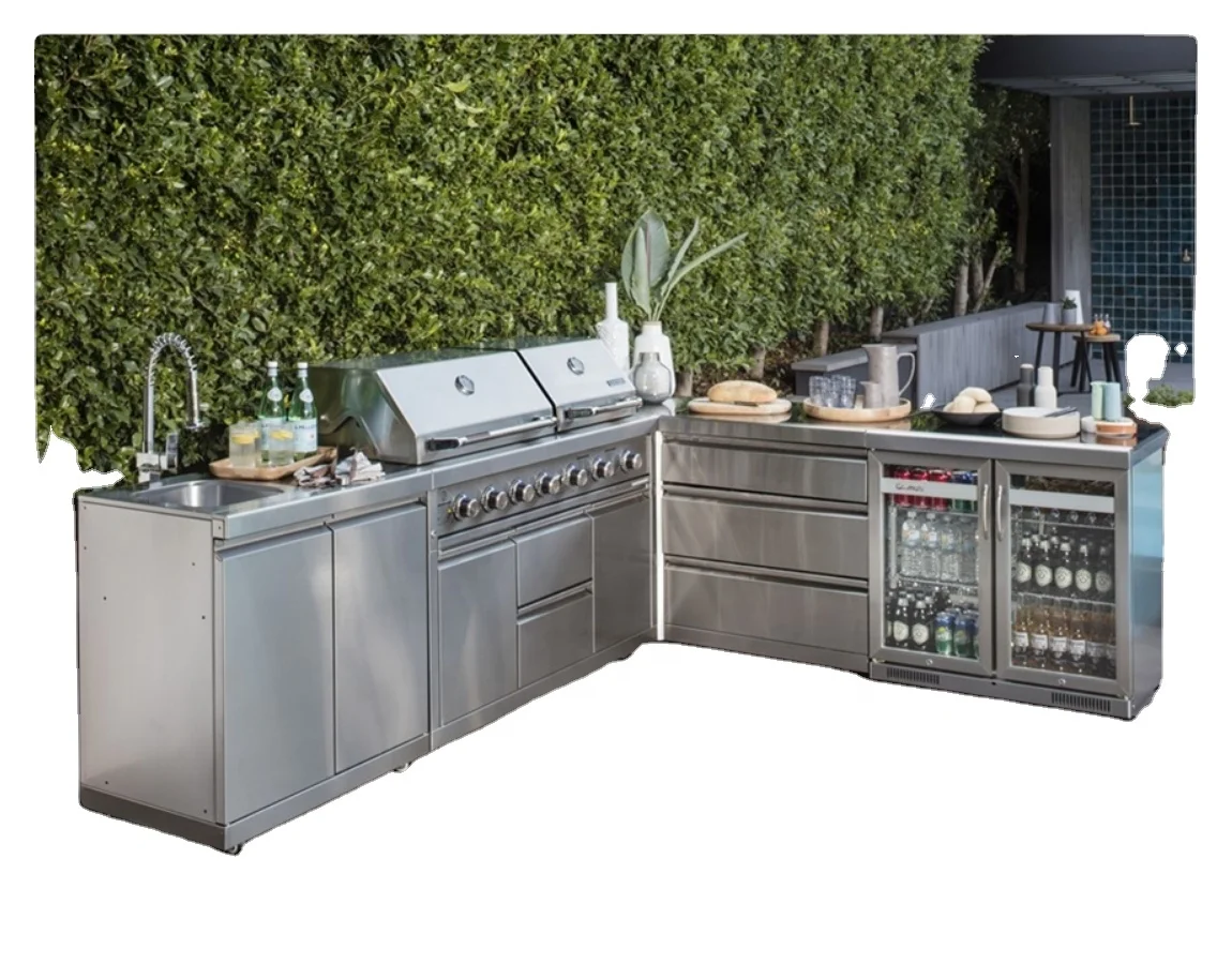 2021 Australian Outdoor Kitchen Cabinets Gas Grill Customized Outdoor Kitchen 304 Stainless Steel Outdoor Kitchen Cabinets