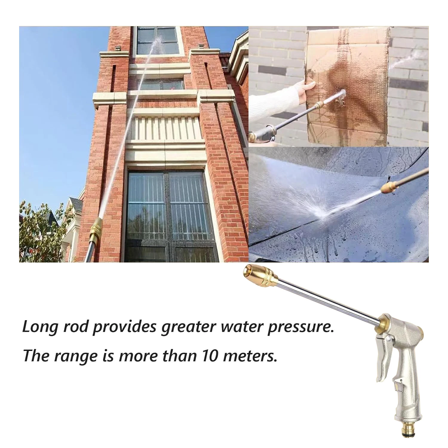 High Pressure Aluminum Garden Water Gun Garden Hose Nozzle Water Sprayer With Cooper Connector