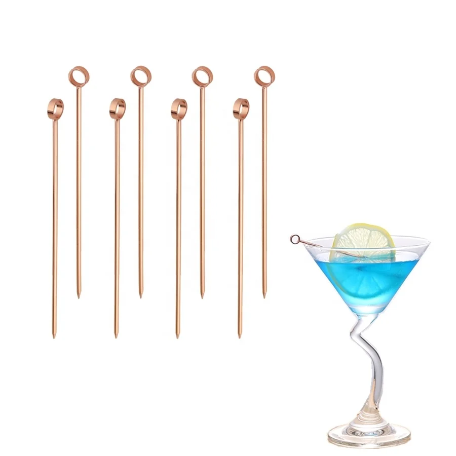 Martini Picks Reusable Metal Martini Olive Skewers Drink Skewers Martini Sticks Stainless Steel Cocktail Picks