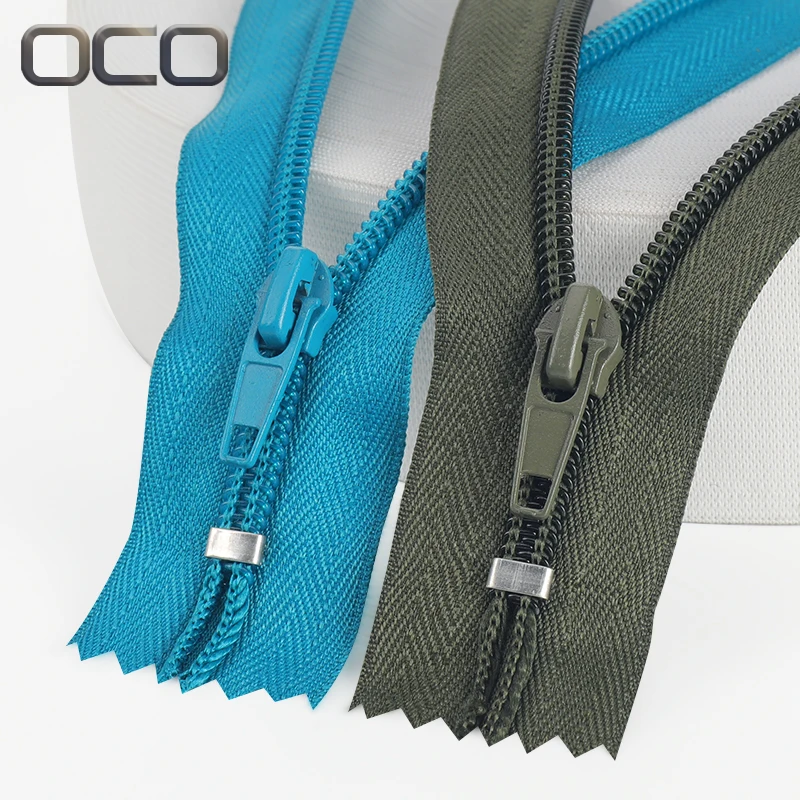 OCO Fast Delivery 20cm close-end 5# nylon zipper stock Trusses pant colors for bags & garments wholesale