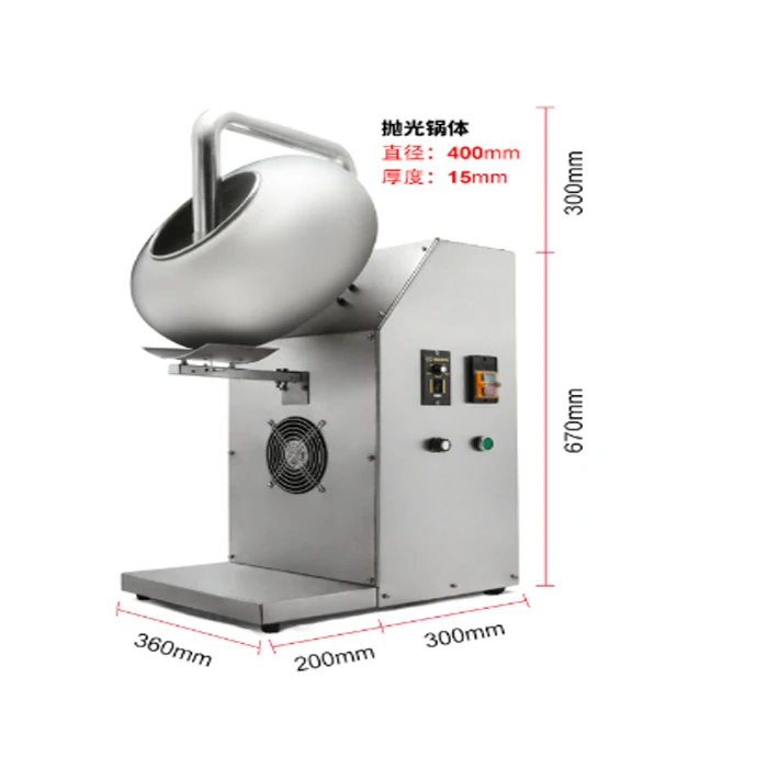 model 300 dragee film coating pan tablet coloring machine chocolate candy coating machine
