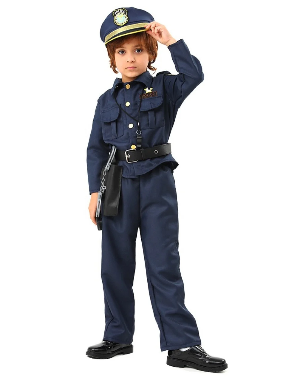 Dress Up America Police Officer Costume for Kids Boys Cop Uniform Costume With Accessories
