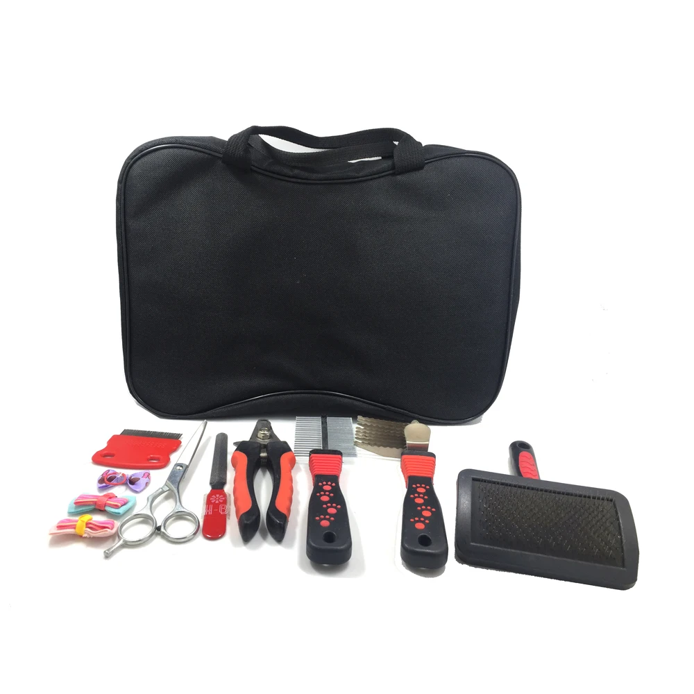 Hot Selling Pet Grooming Tool Set Deshedding Shell Comb Slicker with Dog Cat Nail Clippers And Trimmer Cheap Pet Hair Clipper