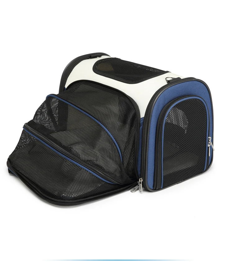 
Expandable Soft Sided Airline Approved Pet Carrier with Padded Insert 