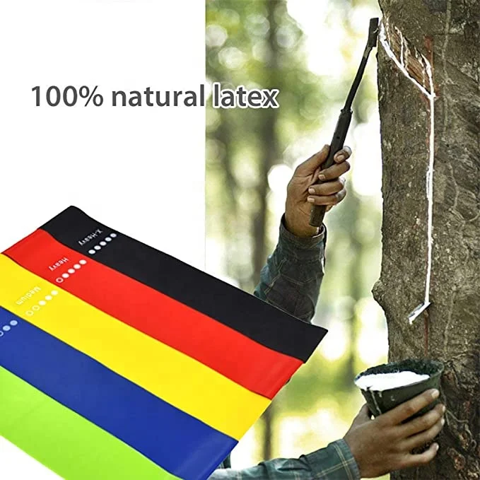 LangChi High Quality Exercise Mini Latex Yoga Custom Printed Logo Resistance Band Set/ Loop Fitness Resistance Bands