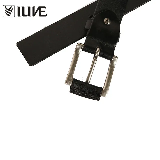 2020 new triangle rivet head layer cowhide belt 3.8 width men and women type black cowboy belt wholesale manufacturers