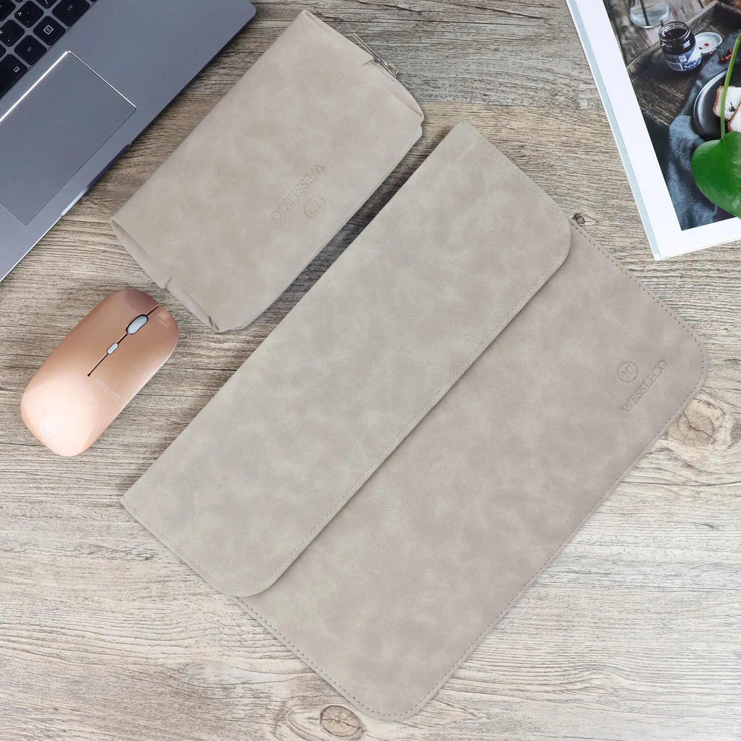 
Wessleco waterproof custom Slim fashion pu leather laptop sleeve for Macbook Pro 13 Laptop Sleeve 