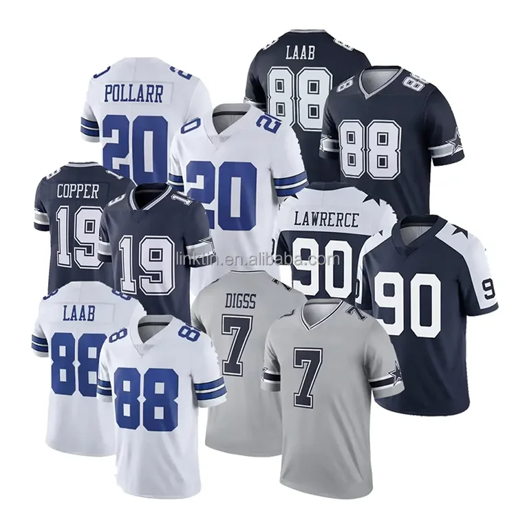 Wholesale Brand Uniform High Quality Stitched 21elliott 4 prescott 19 cooper 90 lawrence America Football Jersey