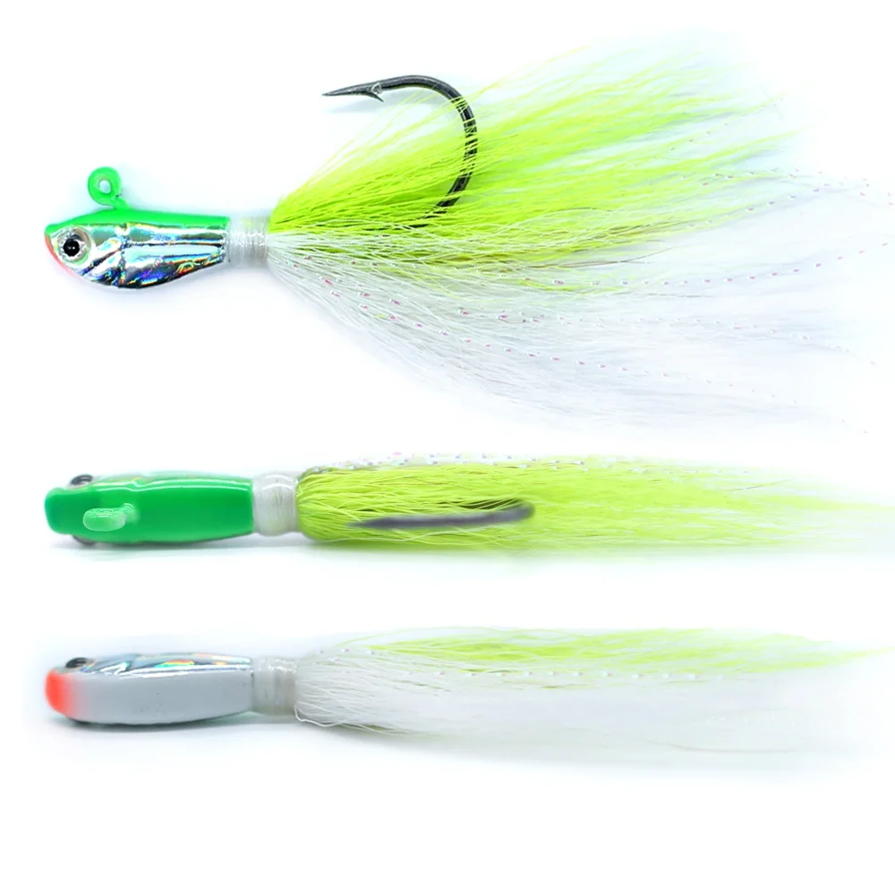 SEASKY 1/4oz Sinking Jigs Bass Small Mouth Fishing Jig Head 7g Bucktail Metal Lure