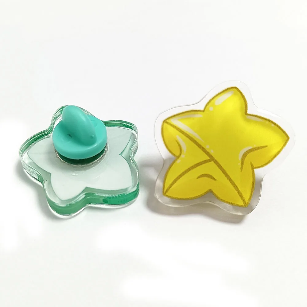 Custom cute acrylic epoxy pins anime printed acrylic badge charms