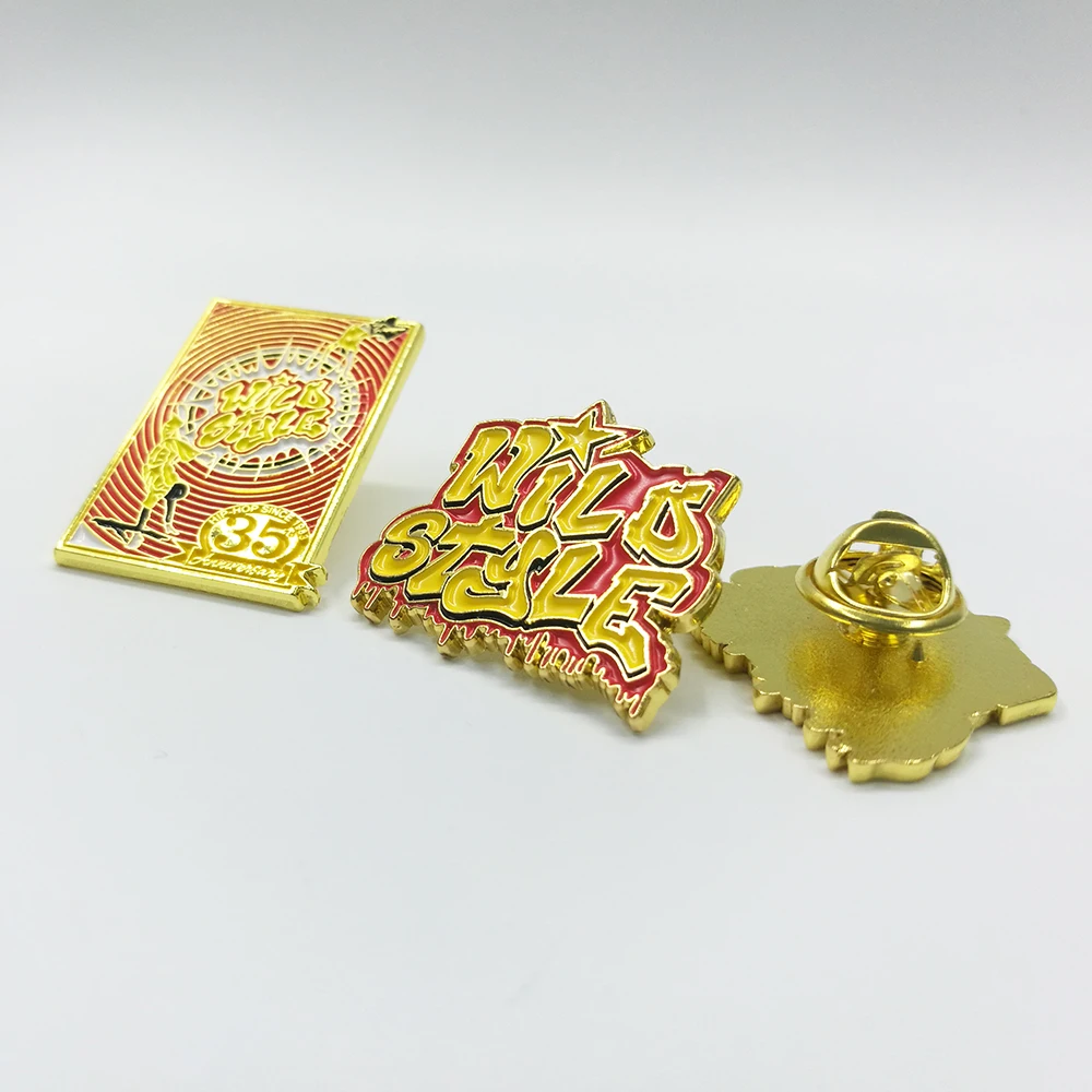 custom gold metal star pin