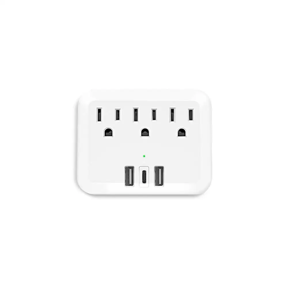 New Product 3 AC and 3 USB Wall Outlet Extender Multi Plug Outlet Safety Protection Plug Adapter