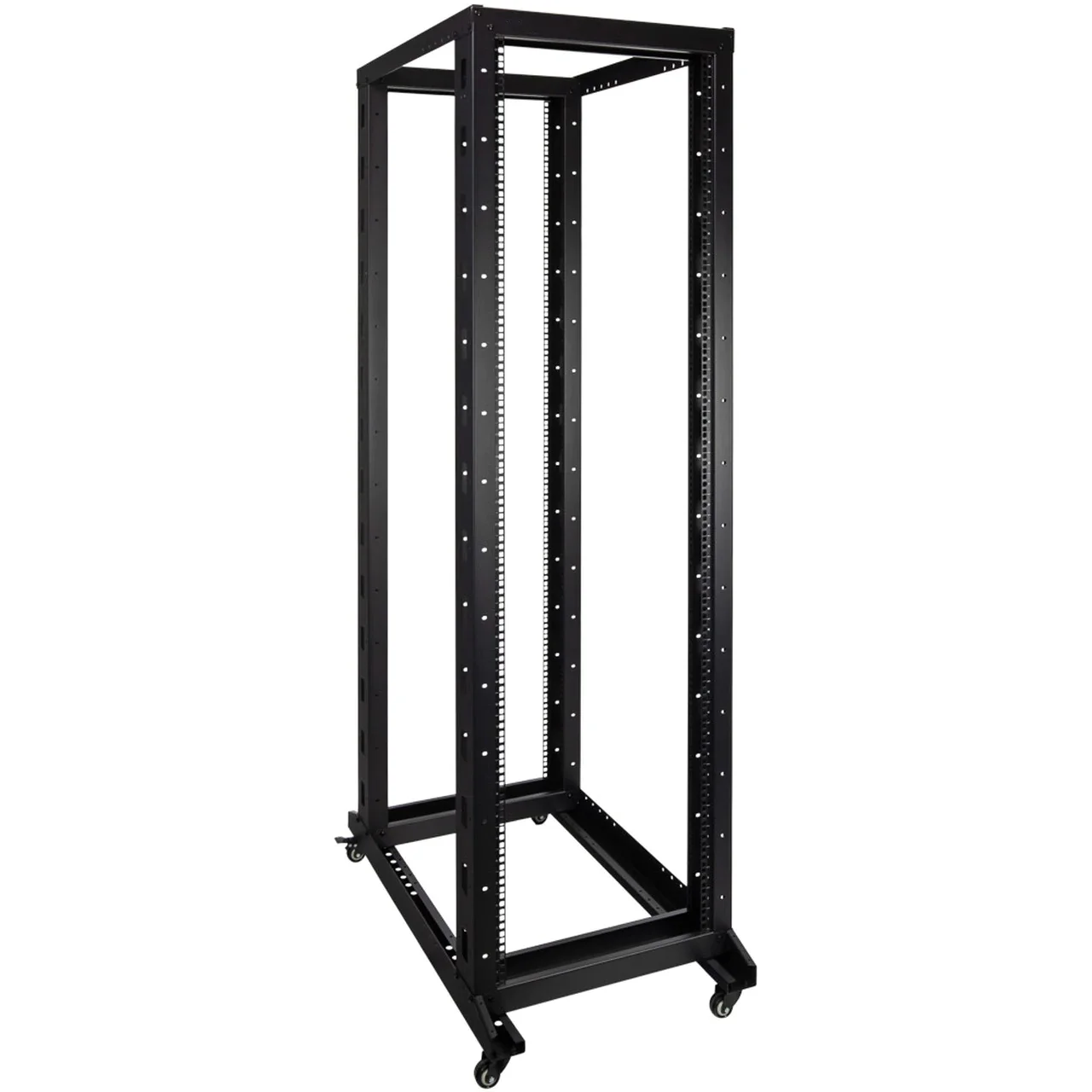 42U 1000mm Adjustable Depth 4-Post Open Frame Rack with Casters