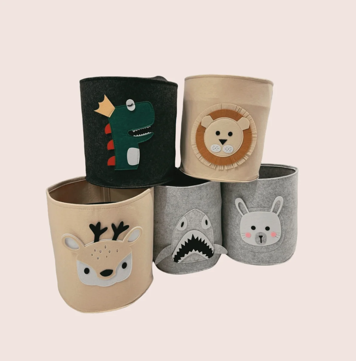 2025 Felt CARTOON ANIMALS Baby Laundry Hamper Clothes Toys Sundries Basket Storage Bin
